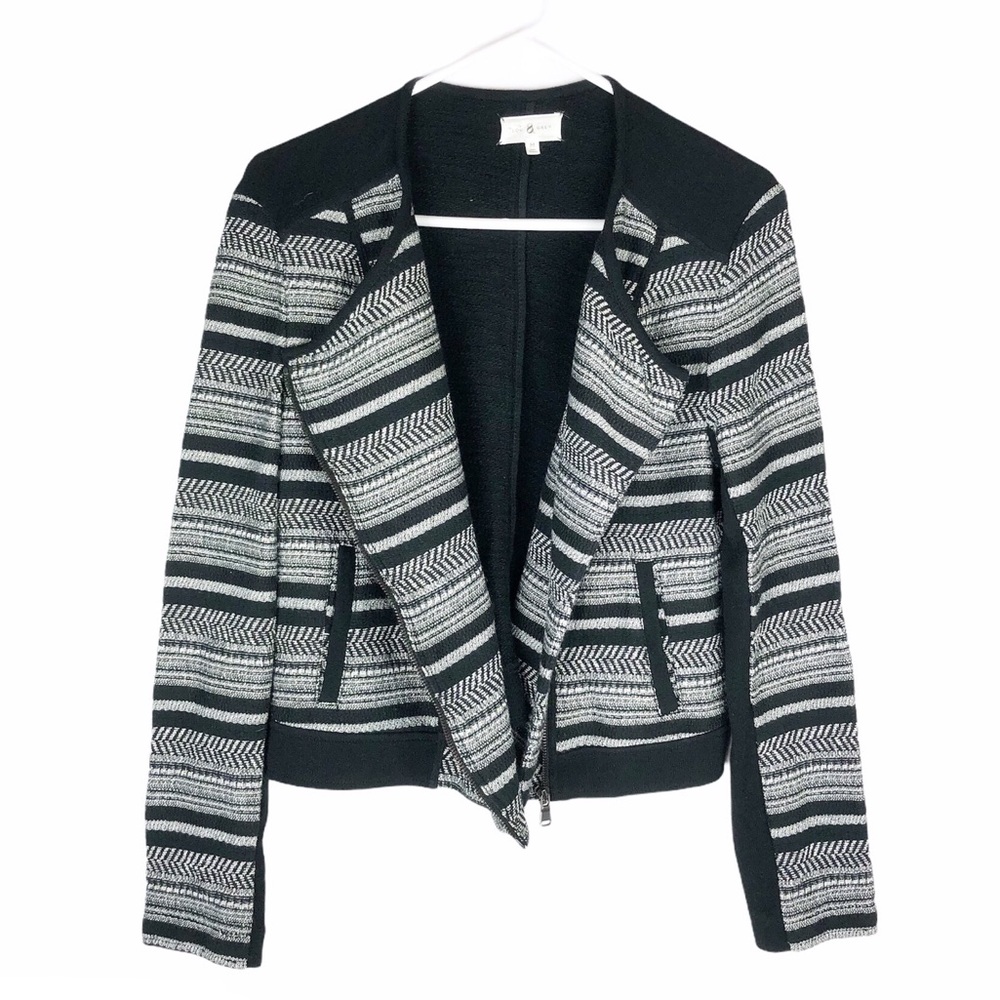 Lou & Grey black stripe knit moto jacket - Picture 4 of 7